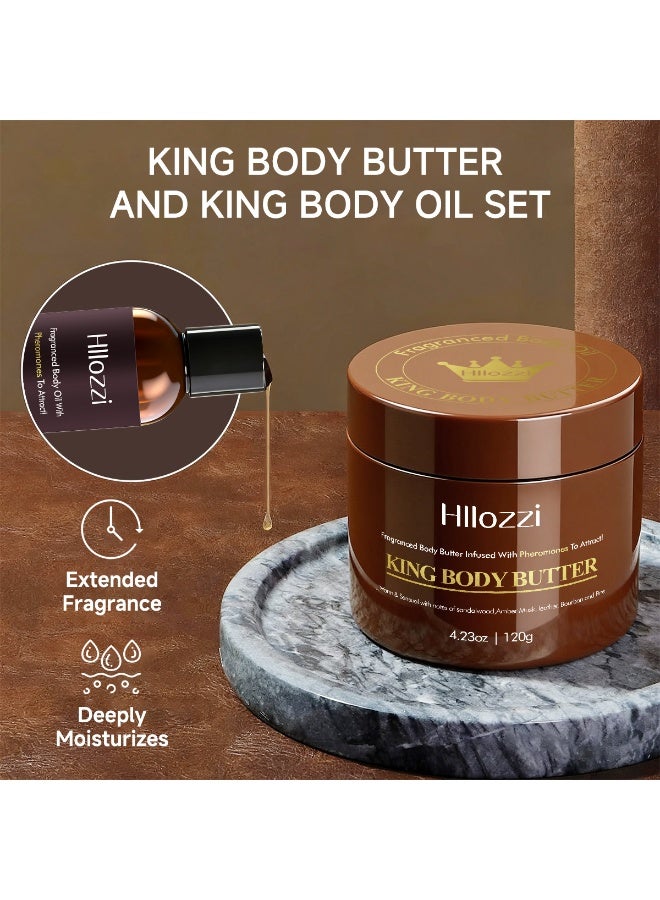 Hllozzi Imperial Body Butter | Unisex Pheromone Fragrance Body Cream | Sandalwood, Amber, and Woody Notes | Warm, Sexy, and Long-Lasting Fragrance | 120g - Image 2